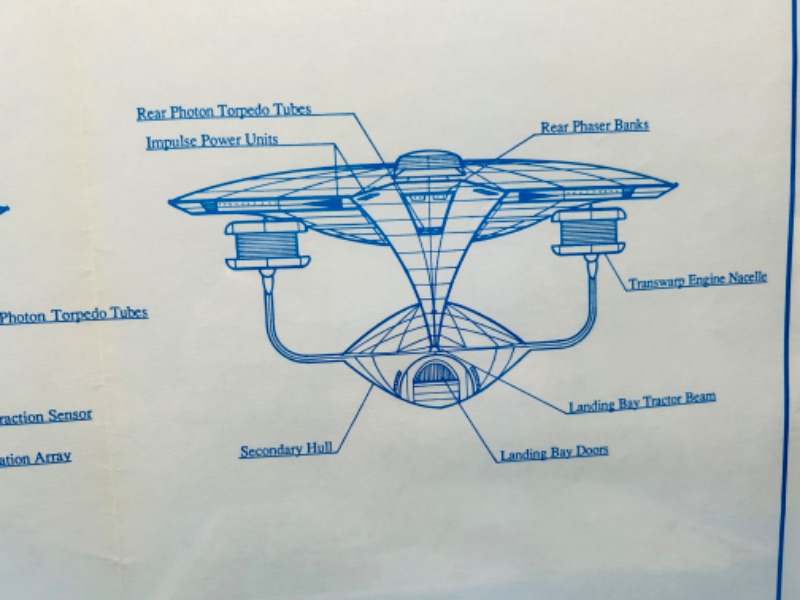 Photo 3 of 686612… USS Enterprise NCC-1701 D Centurian series Battlecruiser blueprint 