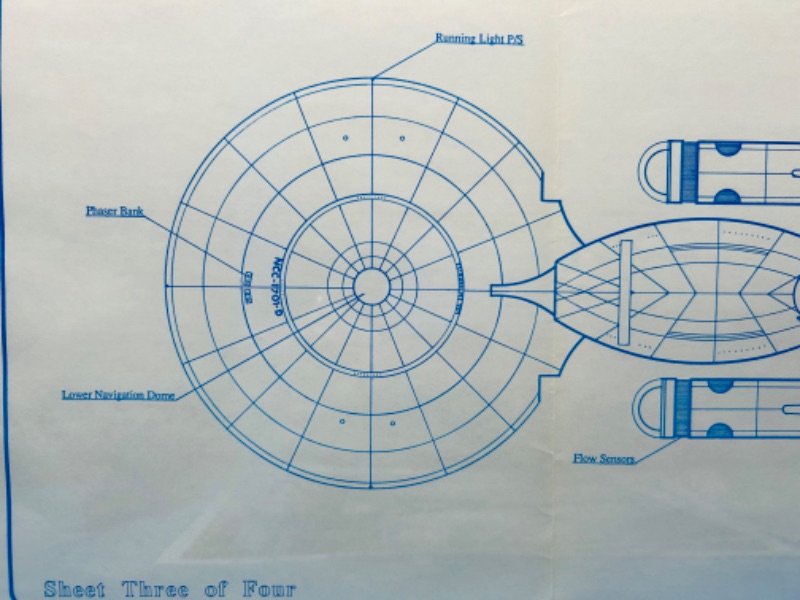 Photo 2 of 686614… USS Enterprise NCC-1701 D Centurian series Battlecruiser blueprint 