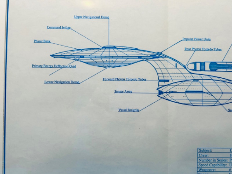 Photo 2 of 686628… USS Enterprise NCC-1701 D Centurian series Battlecruiser blueprint 