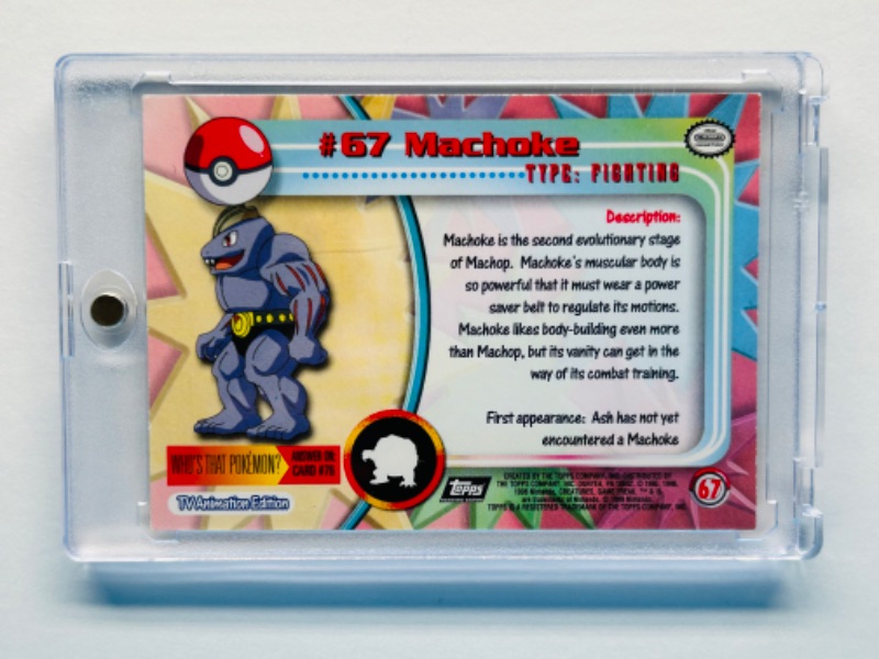 Photo 2 of 686631…topps Pokémon #57 Machoke card 67 in hard plastic case