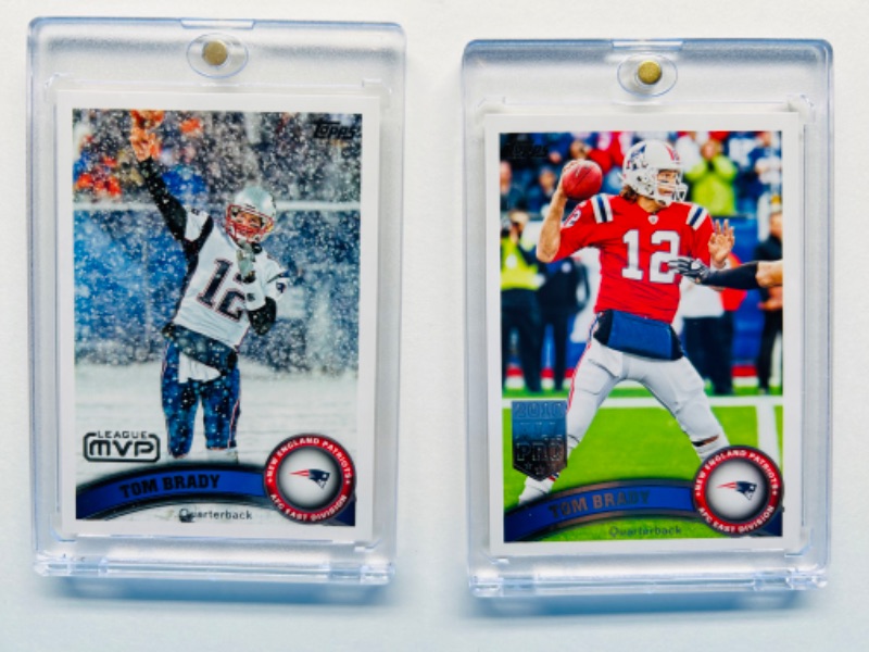 Photo 1 of 686632…2 Tom Brady cards in hard plastic cases 