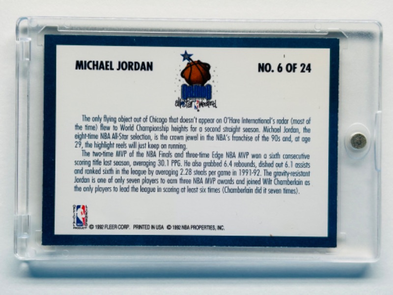 Photo 2 of 686633…fleer Michael Jordan Orlando card 6 in hard plastic case