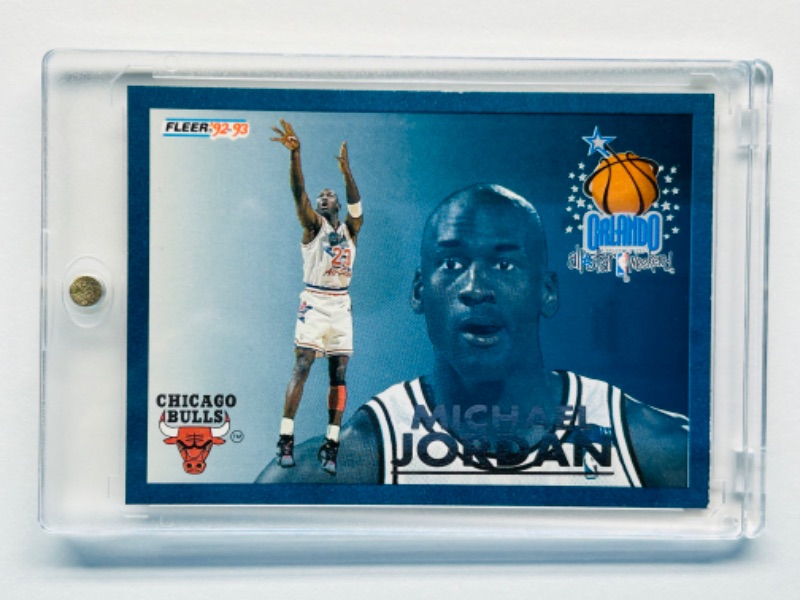 Photo 1 of 686633…fleer Michael Jordan Orlando card 6 in hard plastic case