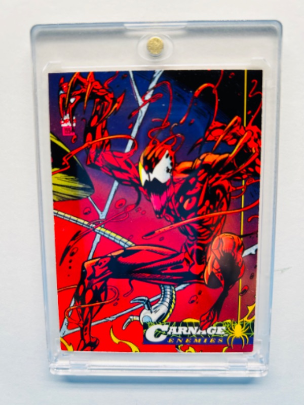 Photo 1 of 686638…1994 marvel carnage enemies card 66 and hard plastic case