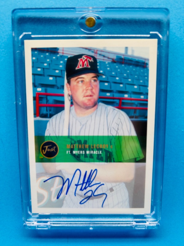 Photo 1 of 686640…Autographed Mathew Lecroy card  in hard plastic case