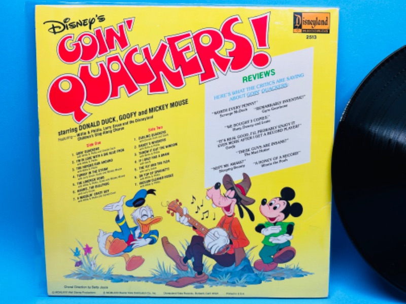 Photo 2 of 686654…Disney Going Quackers vinyl record 33 rpm in plastic sleeve 