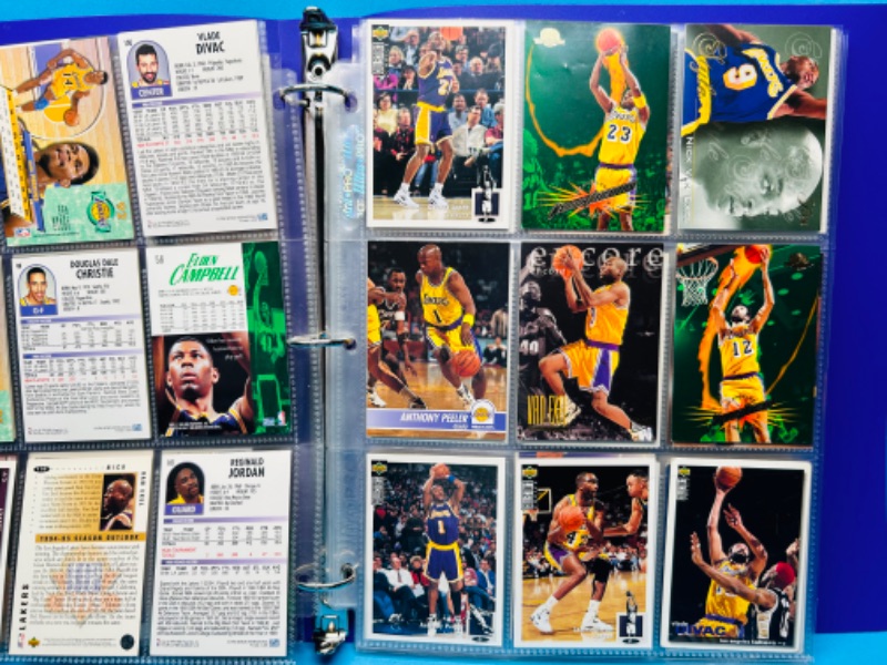 Photo 3 of 686669…90 mixed Lakers basketball team cards in binder 