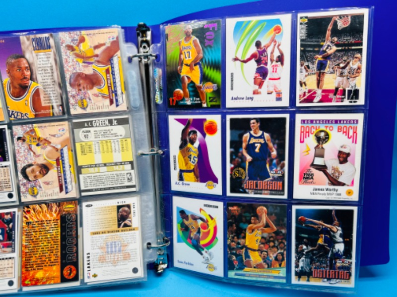 Photo 9 of 686669…90 mixed Lakers basketball team cards in binder 