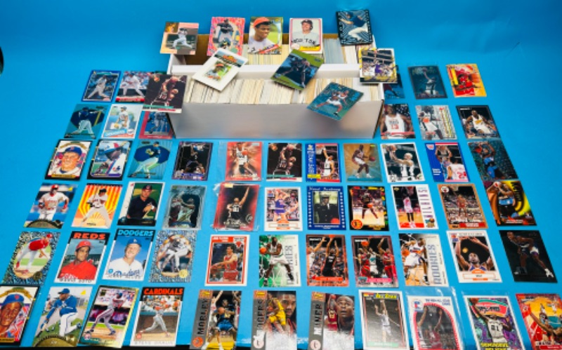 Photo 1 of 686670…1500+ mixed basketball and baseball cards in box