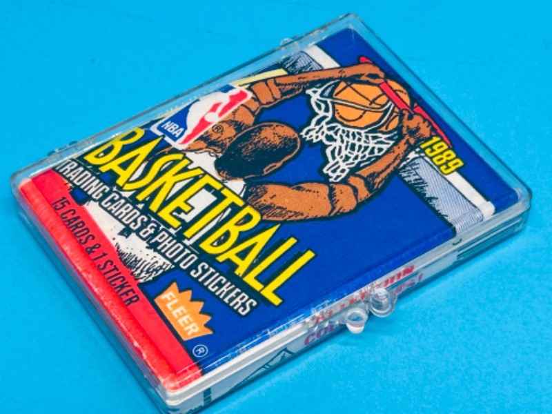 Photo 4 of 686679…sealed Fleer 1989 basketball wax pack -possible Michael Jordan-in case