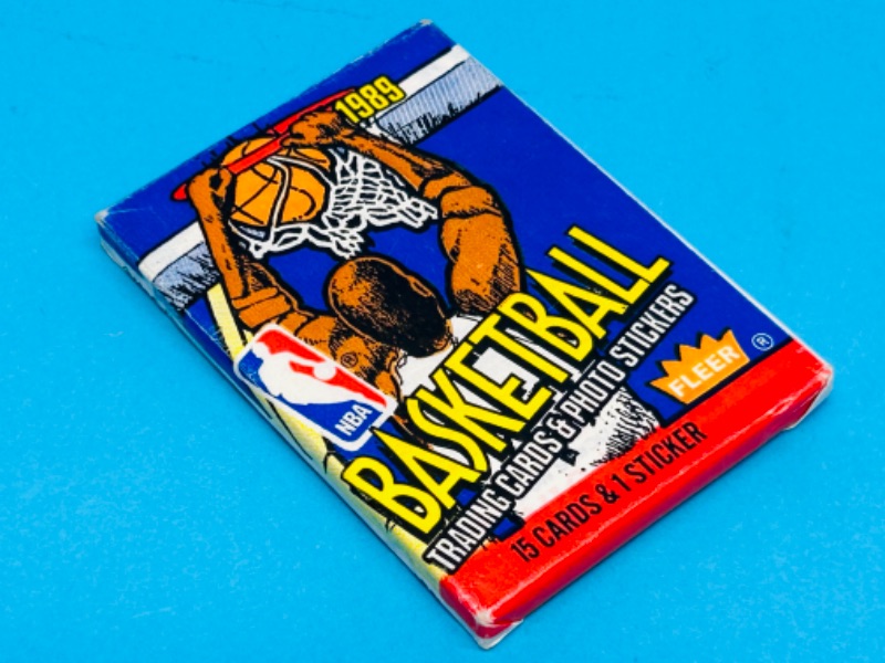 Photo 2 of 686679…sealed Fleer 1989 basketball wax pack -possible Michael Jordan-in case