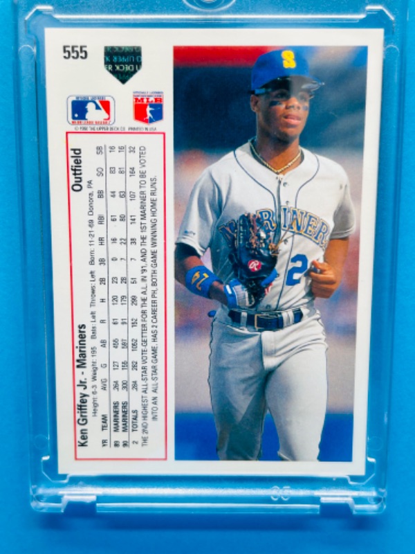 Photo 2 of 686682…upper deck Ken Griffey Jr. card 555 in hard plastic case 