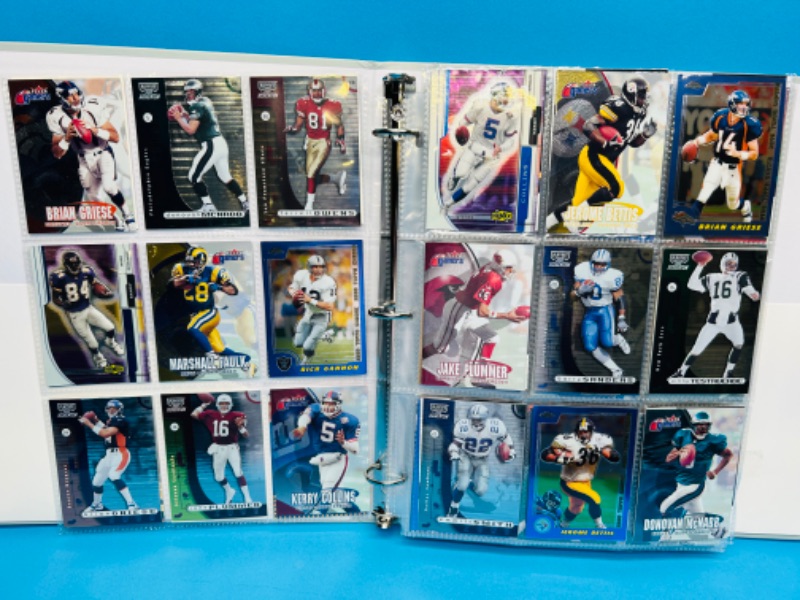 Photo 1 of 686691…270 mixed football refractor, chrome, holo and foil cards in binder