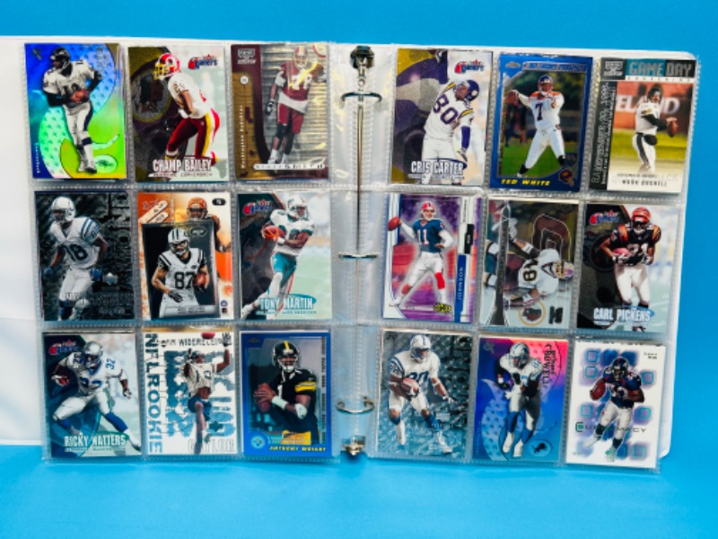 Photo 9 of 686693…270 mixed football refractor, chrome, holo and foil cards in binder