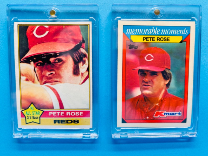 Photo 1 of 686704…2 Pete Rose trading cards in hard plastic cases 