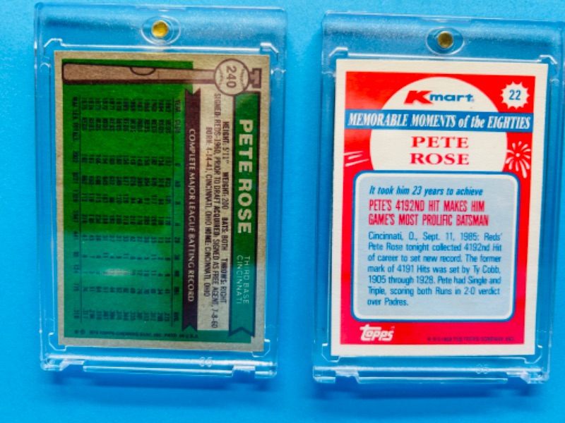 Photo 2 of 686704…2 Pete Rose trading cards in hard plastic cases 