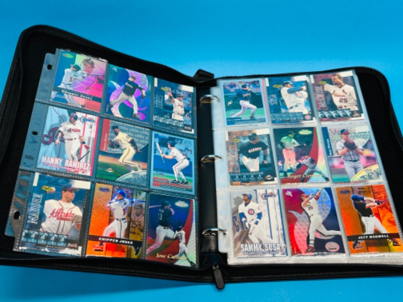 Photo 1 of 686712…171 mixed baseball refractor, holo, chrome, and foil cards in binder 