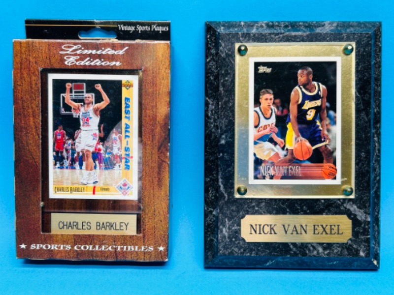 Photo 1 of 686713…2 basketball cards on plaques 