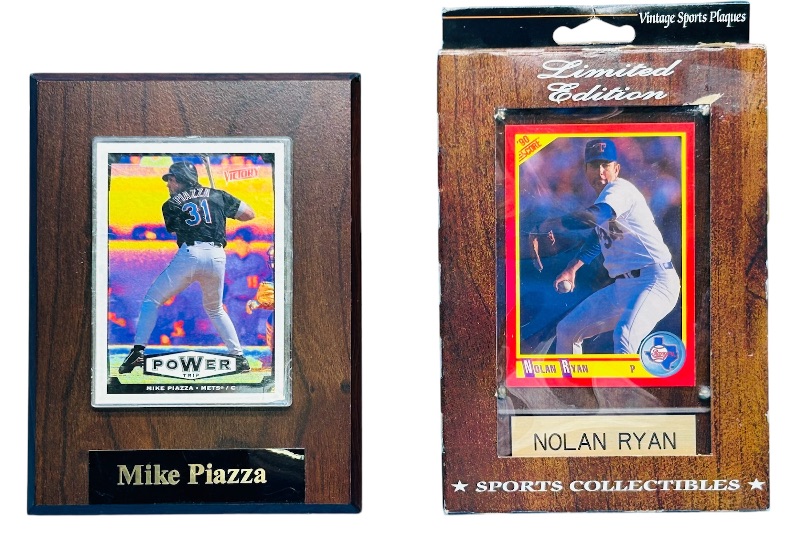 Photo 1 of 686714…2 baseball cards on plaques 