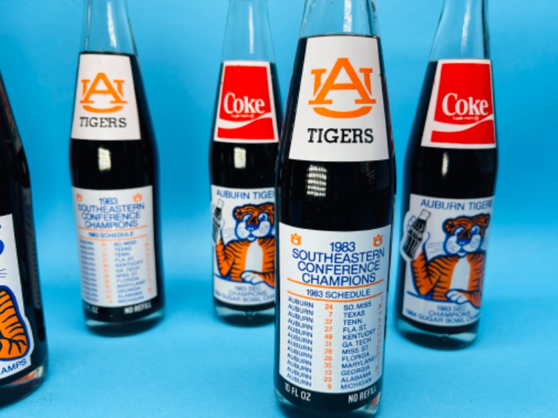 Photo 3 of 686716…6 vintage Coke Auburn Tigers 1983 SEC and 1984 sugar bowl champs bottles -still full 