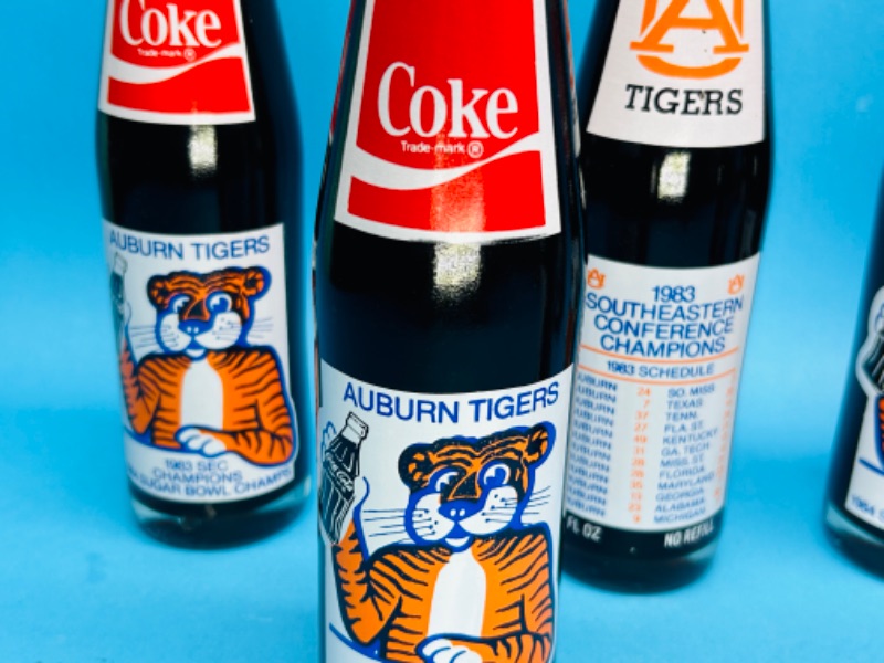 Photo 2 of 686716…6 vintage Coke Auburn Tigers 1983 SEC and 1984 sugar bowl champs bottles -still full 