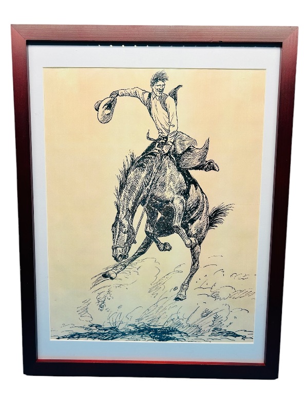 Photo 1 of 686721…framed vintage Will James western art print 16 x 12”