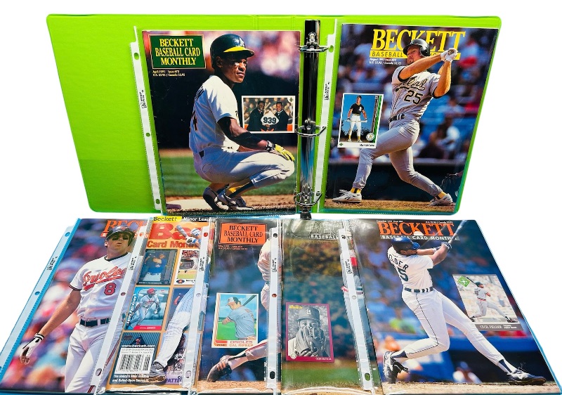 Photo 1 of 686725…7 Beckett baseball magazines in sleeves mostly 1991/92 in binder