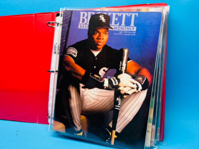 Photo 2 of 686726…7 Beckett baseball magazines in sleeves 1989-1992 in binder