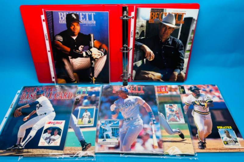 Photo 4 of 686726…7 Beckett baseball magazines in sleeves 1989-1992 in binder