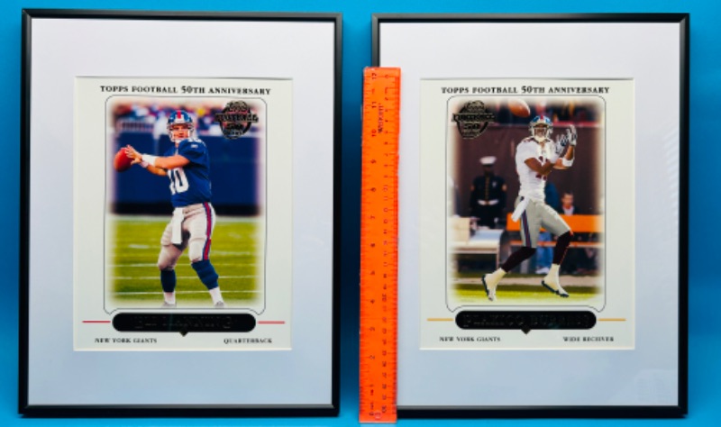 Photo 1 of 686730…2 framed jumbo New York Giants cards