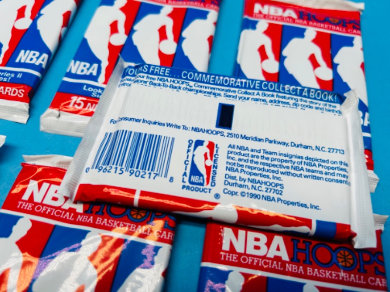 Photo 2 of 686741… 8 sealed NBA Hoops basketball card packs 15 cards in each