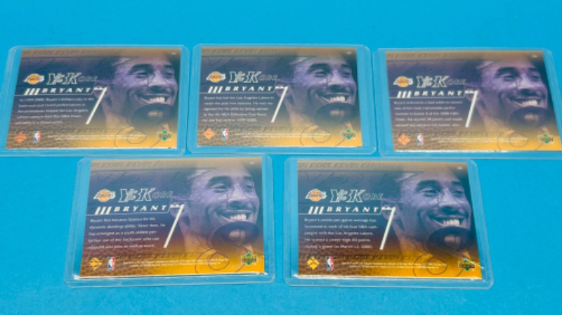 Photo 3 of 686747…5 Kobe Bryant Y3K scoring cards in hard plastic sleeves 