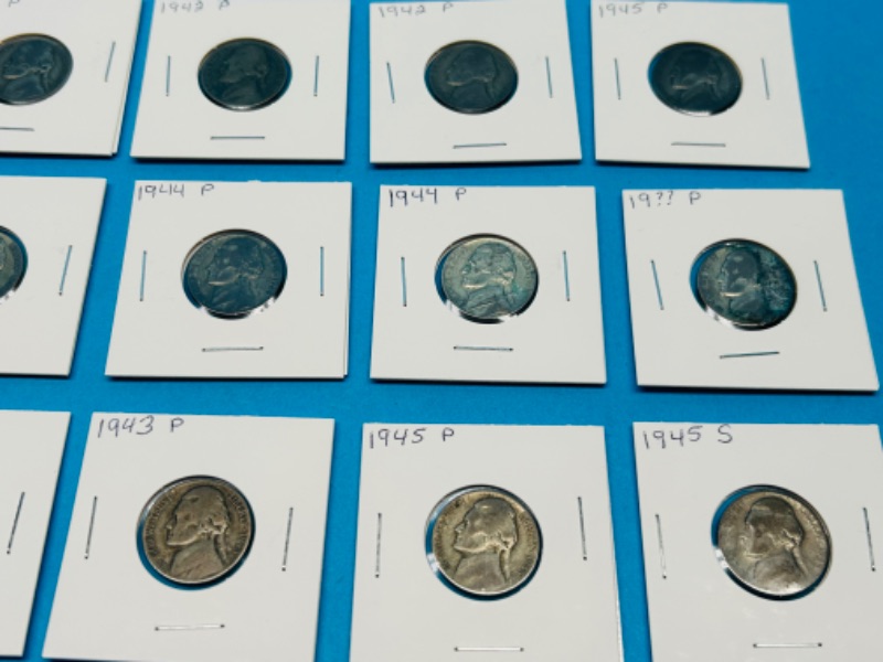 Photo 1 of 686749…15 circulated US nickels 1942-1945 dates -35% silver