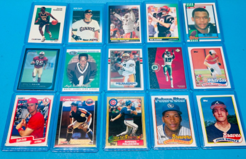 Photo 1 of 686750…15 Rookie sports trading cards in hard plastic sleeves 