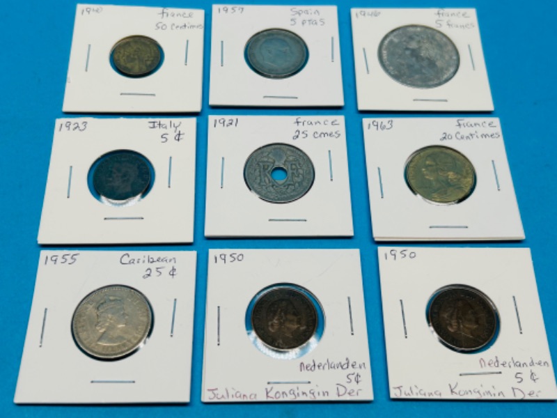 Photo 1 of 686753…9 circulated foreign coins 