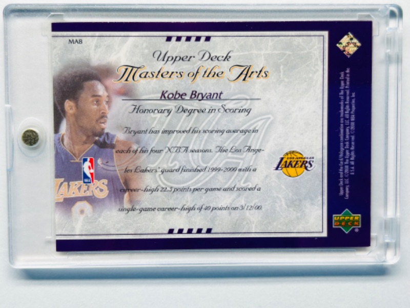 Photo 2 of 686759…Upper Deck Kobe Bryant masters of the arts card MA8 in hard plastic case 