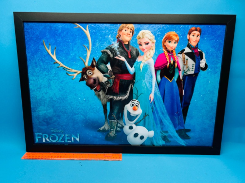 Photo 2 of 686763…18 x 36” framed Disney Frozen vinyl poster/picture 