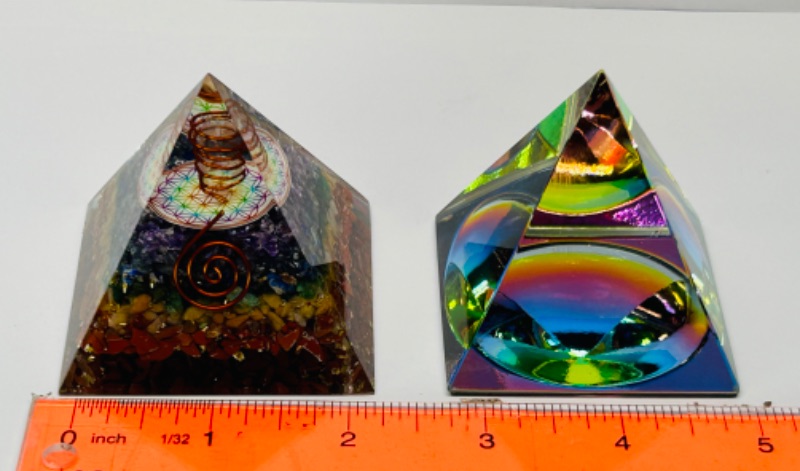 Photo 2 of 686774…2 decorative acrylic pyramids 