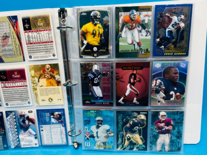 Photo 11 of 686775…final sale no returns/refunds-144 mixed football refractor, chrome, foil, holo cards in binder