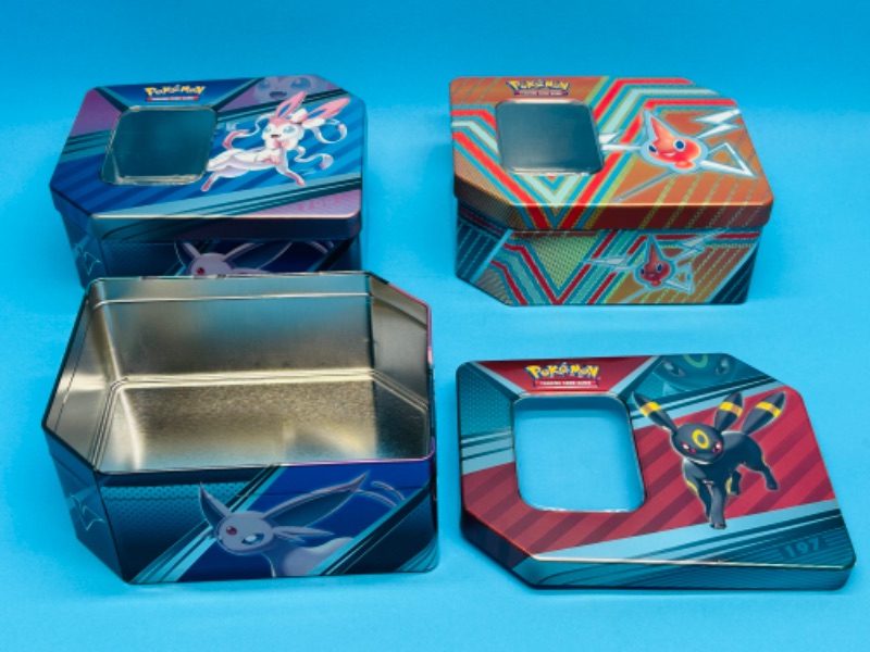 Photo 2 of 686780…3 empty Pokémon card tins-empty 