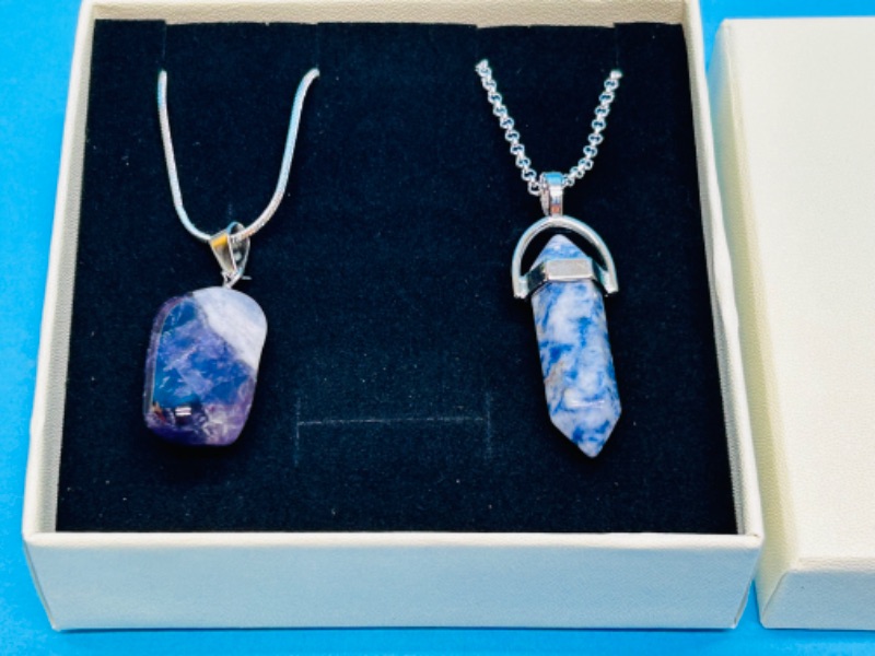 Photo 2 of 686797…2 rock pendants on 20” chains in gift box