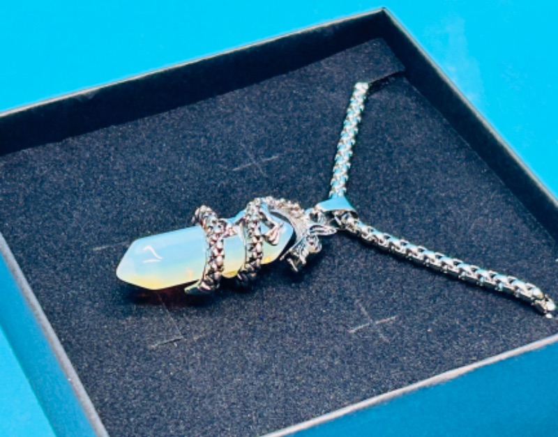 Photo 1 of 686799…rock dragon pendant on 20” chain in gift box 