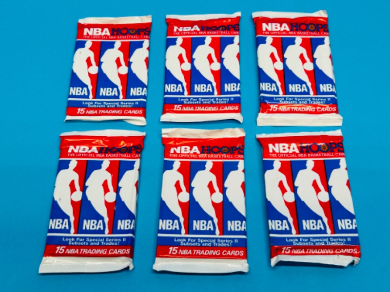 Photo 1 of 686815…final sale no returns/refunds -6 sealed NBA Hoops card packs 1990