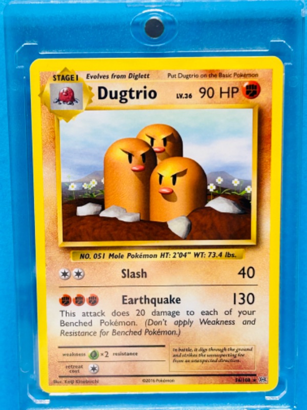 Photo 1 of 686820…Pokémon Dugtrio card 56/108 in hard plastic case