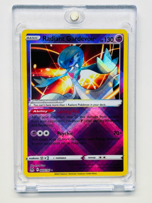 Photo 1 of 686823…Pokémon holo Radiant Gardeboir card 069/196  in hard plastic case