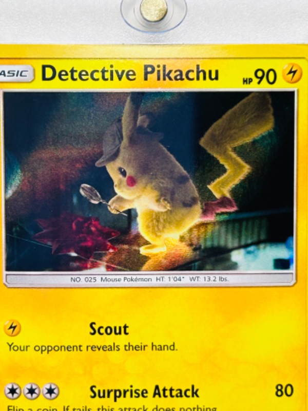 Photo 3 of 686828…Pokémon holo Detective Pikachu card 10/18  in hard plastic case