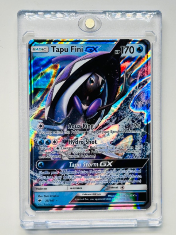 Photo 1 of 686829…Pokémon holo Tapu Fini card 39/147  in hard plastic case