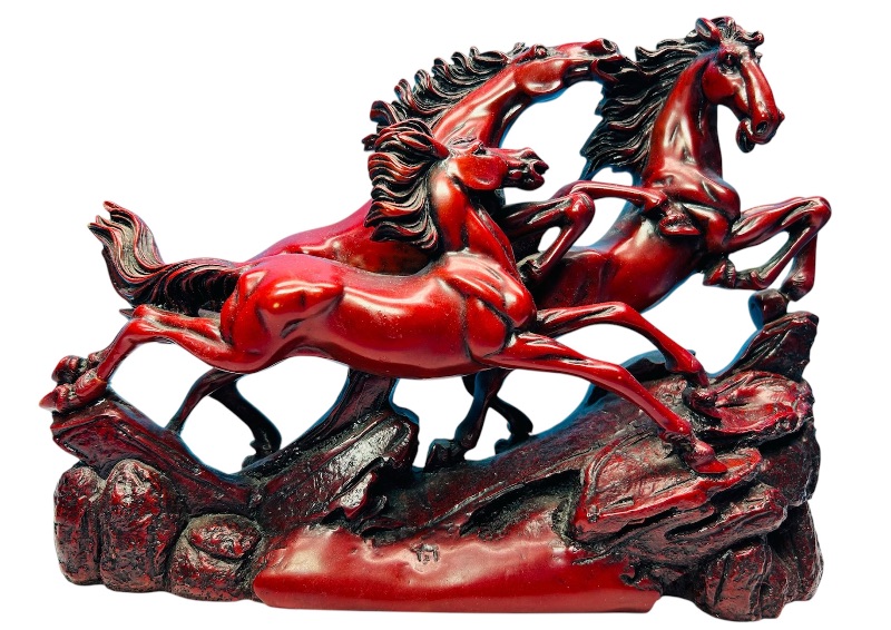 Photo 1 of 686846…large 12” heavy red resin horse statue 