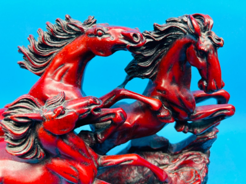 Photo 4 of 686846…large 12” heavy red resin horse statue 