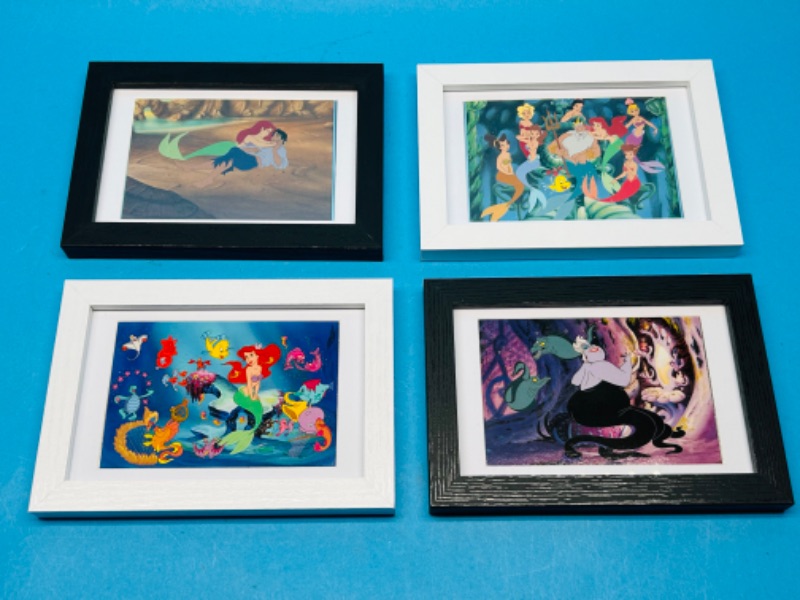 Photo 1 of 686858…4 small Disney Little Mermaid framed cutouts 4x6”